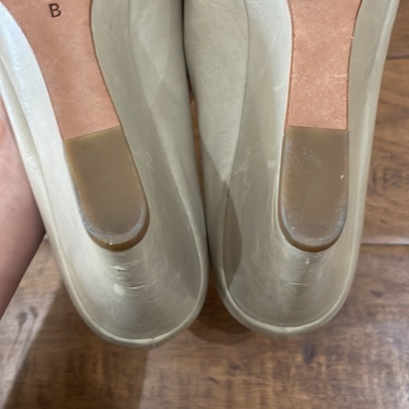 Coach Kellen Taupe Leather Peep Toe Wedge Heels - Picture 9 of 9